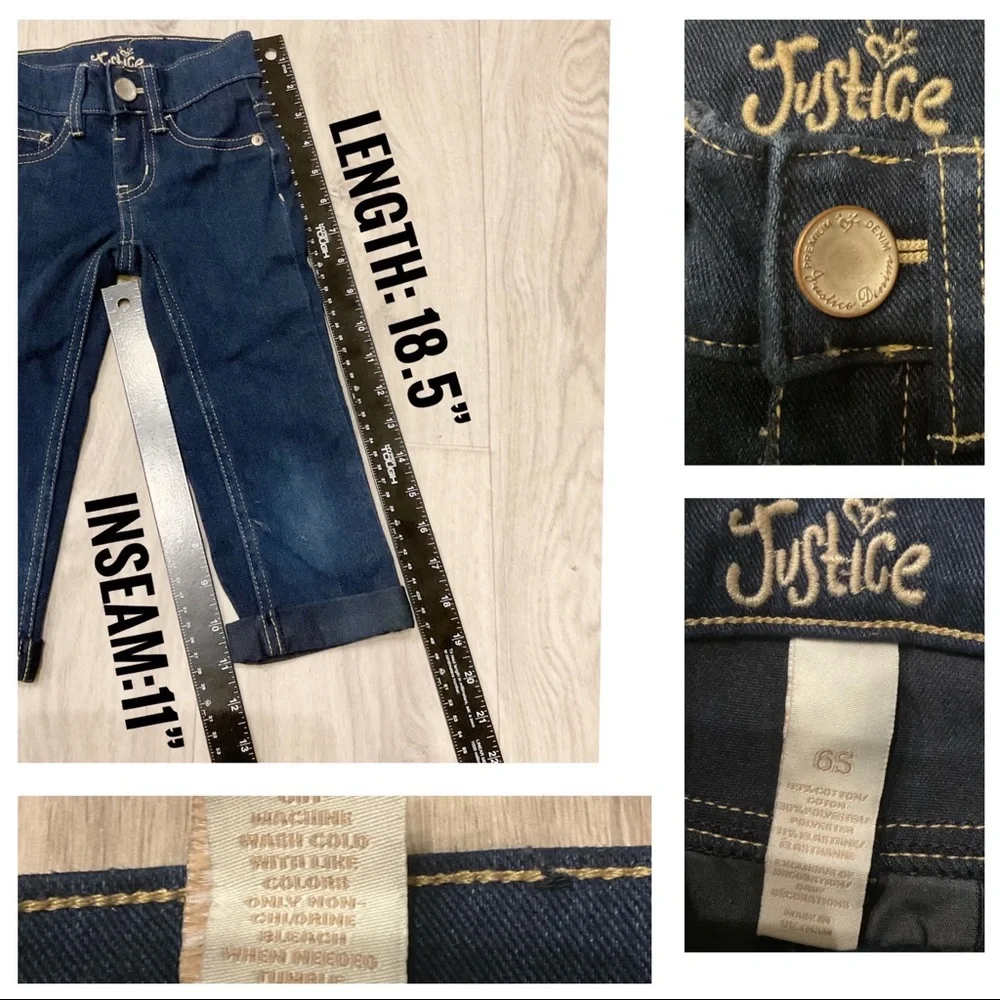 Like New Justice denim Jeans Size 6 Dark Wash